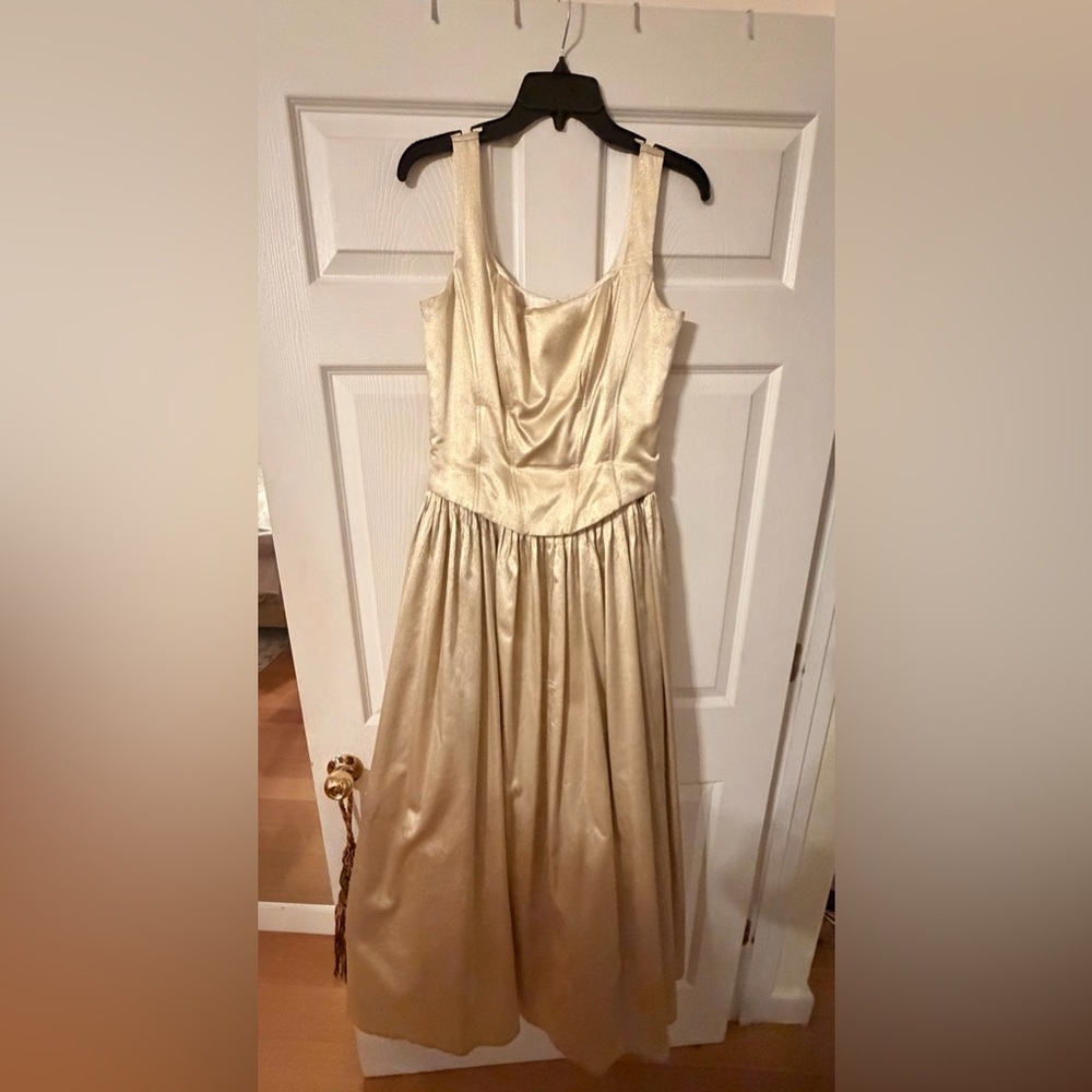 Vintage Scott McClintock Metallic Gold Dress